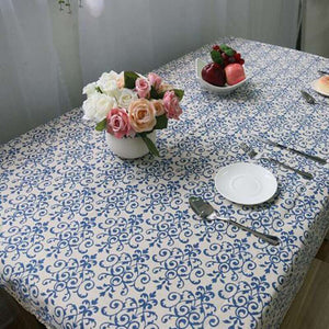 Blue Spiral Country Inspired Tablecloth