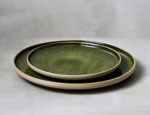 Retro Green Ceramic Plates