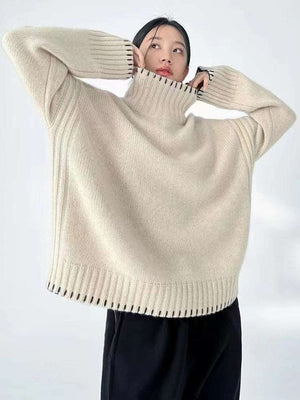 Cream Turtleneck Pullover