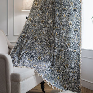 Open image in slideshow, Lotus Blossom Semi Blackout Curtain With Tassels
