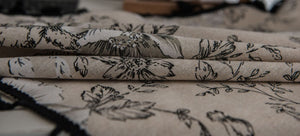 Vintage Toile Floral Curtain with Tassels