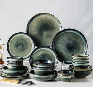 Open image in slideshow, Klin Glazed Ceramic Tableware Set
