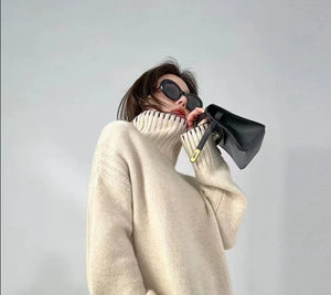 Cream Turtleneck Pullover