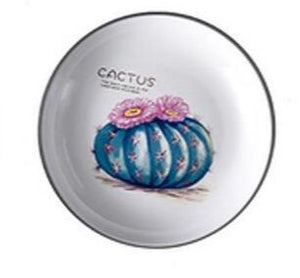 Open image in slideshow, Cactus Floral Design Ceramic Plate
