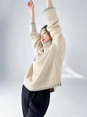 Cream Turtleneck Pullover